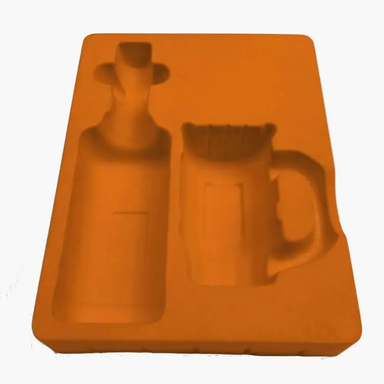 Сделанные на заказ пластиковые лотки PS флокированные/флокирующие лотки цветной блистерный лоток для косметической фурнитуры для вина