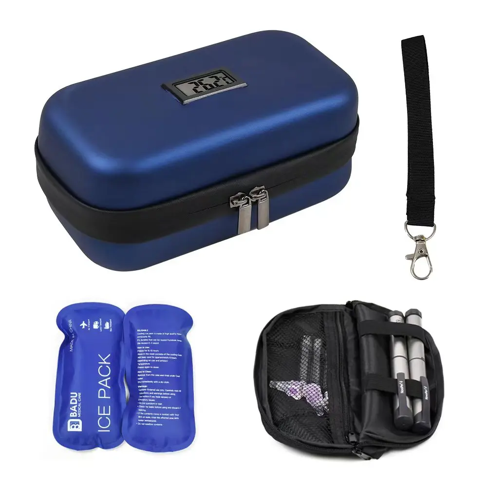 Badu Best Small Portable Insulated Medical Diabetic Diabetes Insulin Pens Pouch Cooler Travel Case Ice Pack Bag With LCD Display