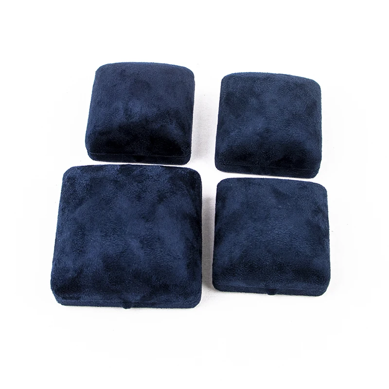 Low MOQ Velvet Jewelry Box Blue Luxury Packaging Box