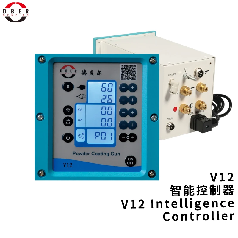 Convenient whole set manual powder coating gun with controller and hopper and trolley