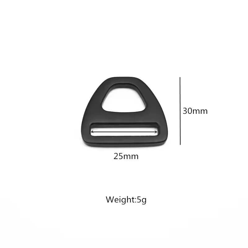 Anodized Black 15mm 20mm 25mm Aluminum D Ring Buckle Strong Triangle Hook Multi-Way For Pet Collar Bag Parts Accessories