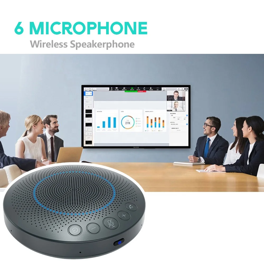 Профессиональный 360 градусов DSP аудио микрофон Настольный Bluetooth видео конференц-динамик