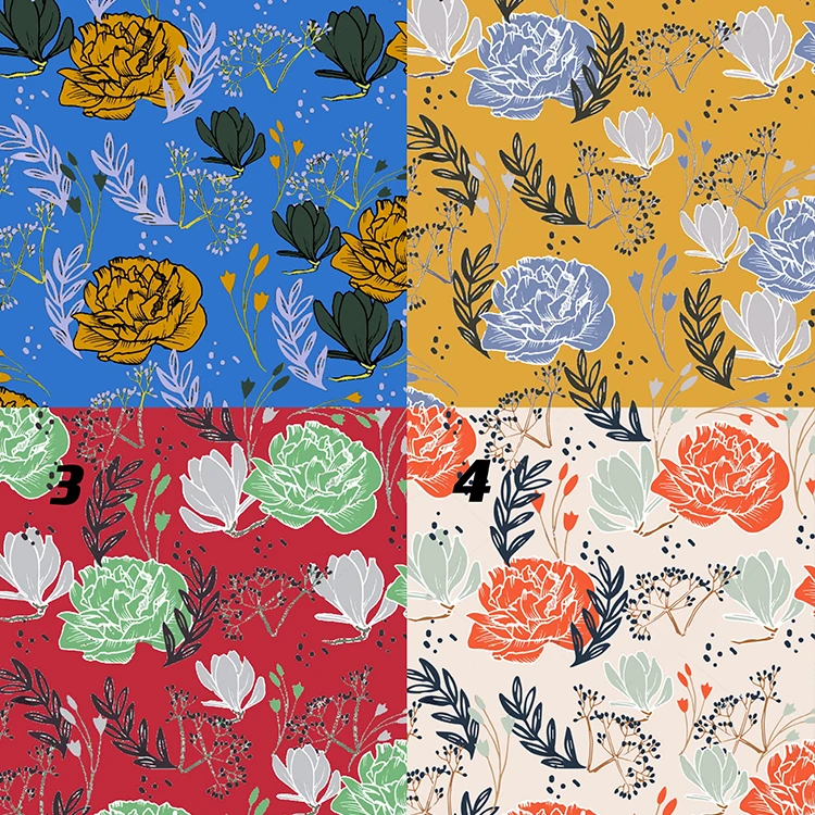 Harvest 100% rayon plain base fabric digital customer customized pattern soft hand feeling and fashion design