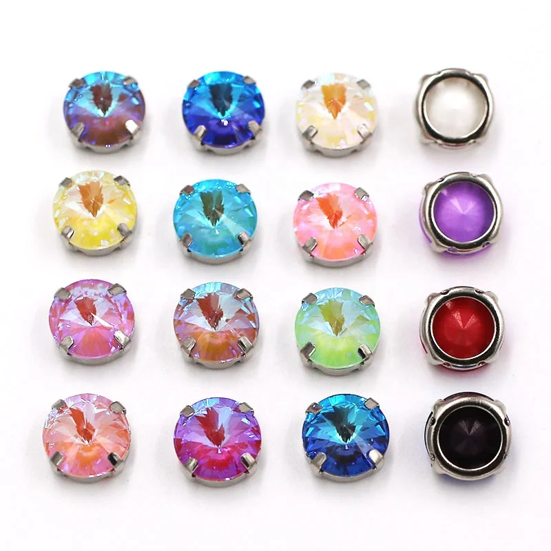 K9 Glass Mocha Fluorescent Round Shape Flatback Sewing Rhinestones