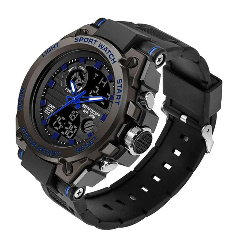 Factory wholesale price chronograph LED waterproof custom brand digital watch sport wrist men watch