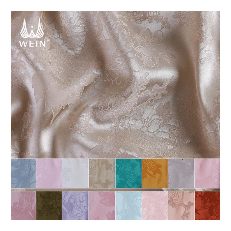 1865 оптовая продажа полиэстер шелк цветочный жаккардовый узор Легкий эластичный атласный материал ткань для платья блузки рубашки