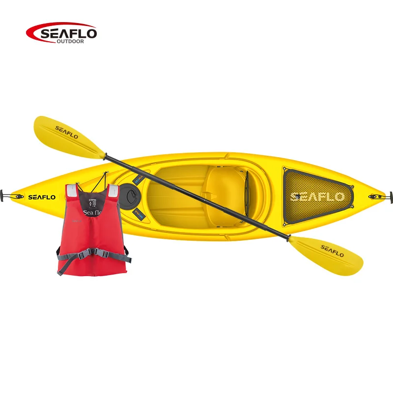 SEAFLO OEM 10-футовый дневной тур для взрослых 1 человек соло каноэ сидеть в море каяки Спортивная Рыбалка каяк с аксессуарами весло опционально