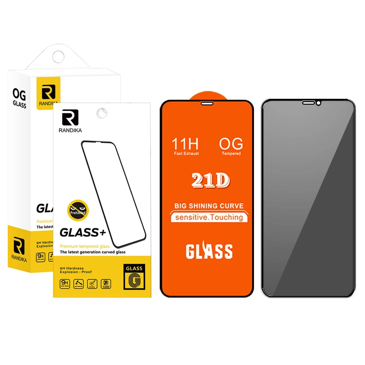 RANDIKA 21D Full Cover Tempered Glass Phone Screen Privacy Guard For Samsung iPhone Xiaomi Redme OPPO VIVO etc Screen Protector