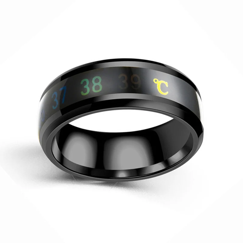 Cheap Stainless Steel Smart Thermometer Ring Emotion Feeling Mood Intelligent Temperature Measuring Couple