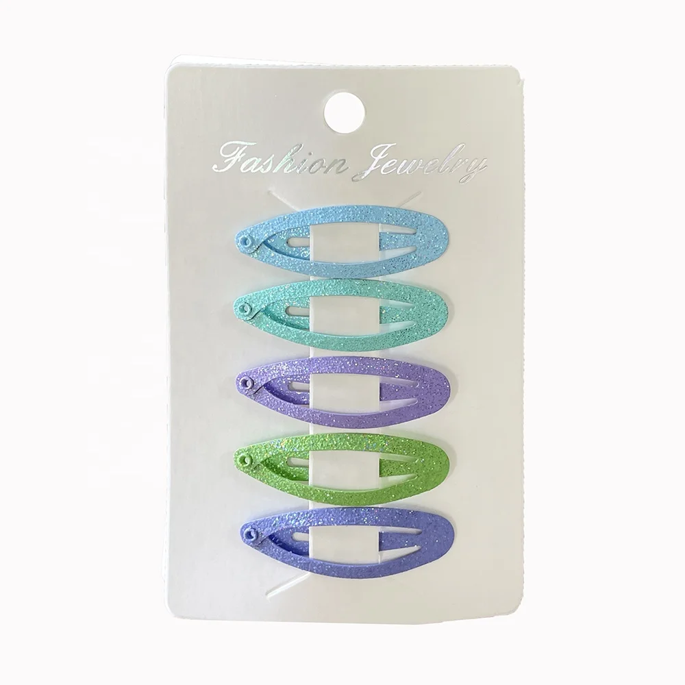 Small Glitter Kids Hair Clips 3 CM Mini Snap Hair Barrettes For Little Girl