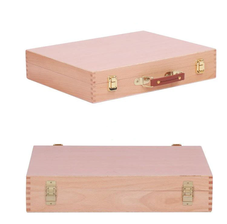 Wood Tabletop Easel Storage Beech Portable Sketch box for Painting Adjustable Wooden Desktop Drawing Easel Case for Art Supplies