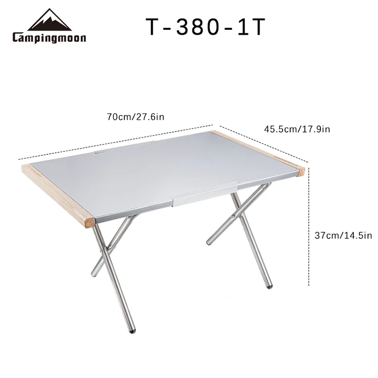 CAMPINGMOON IGT Camping Table Stainless Portable Folding Tables Outdoor Picnic Tables with Courtyard Steel