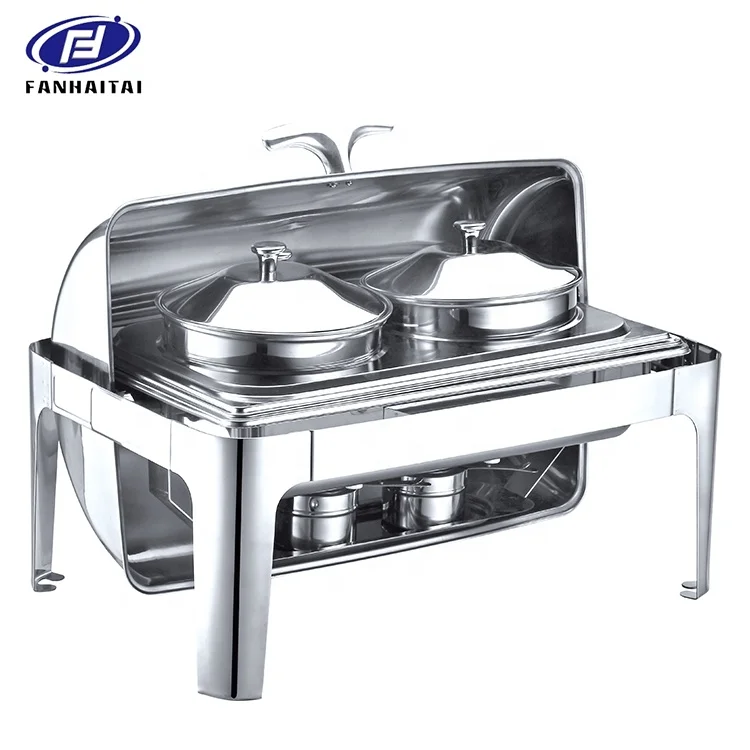 
Catering Equipment Buffet Chafing Dish Supplier , Roll Top Soup station Oblong Roll Top Soup Marmiee 