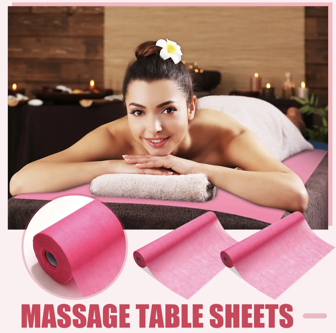 Beauty Salon Disposable  perforated nonwoven Bed Sheet 50pieces one rolls Sales by pack
