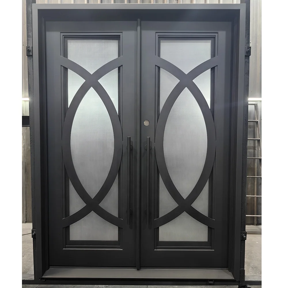 Entry Doors Wrought Container Design Closet 3 Cnc Aluminum Rough Shanghai 42X96 in Algeria Forged Decoration Swing Iron Door