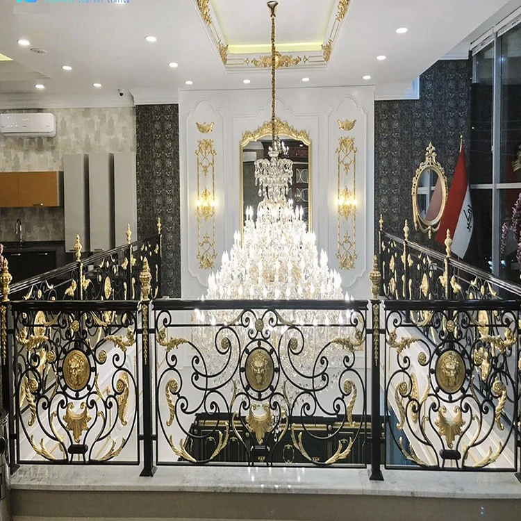 Modern excellent luxury outdoor indoor decorative iron handrails spiral wrought iron stair railing design