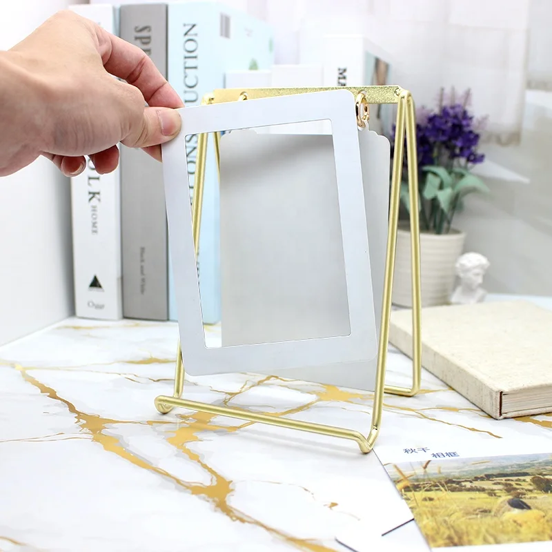 Modern Luxury Metal Desktop Photo Frame New Design Multi-functional Bottom Mobile Phone Holder