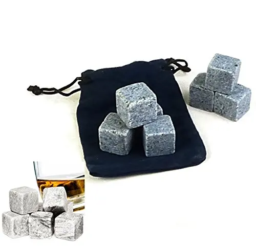 Natural Whiskey Stones 6 Black Reusable whiskey ceramic ice stones ice tartar white ice cubes