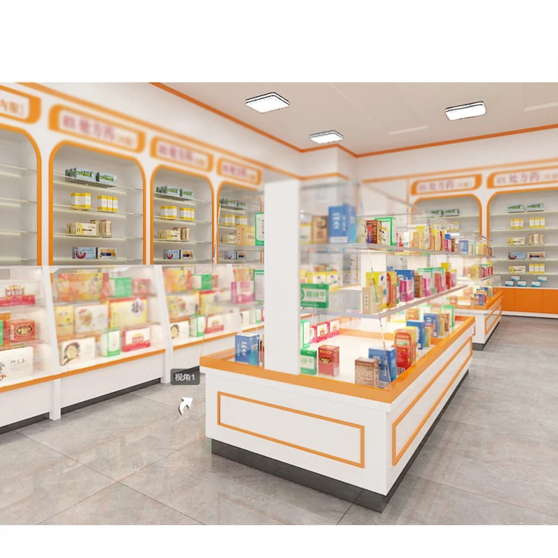 Современная Аптечная мебель витрина деревянные Аптечные Полки стеллажи для медицинских магазинов