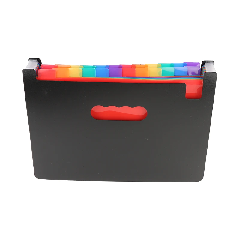 Custom Transparent Rainbow Expanding File Folder Accordion File 24 Pockets Organizer With Tag Large Capacity Wallet For School