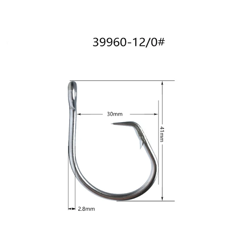 ZHUO RUN 6/0-28/0 Eagle Beak Circle Environmental Hook Tuna Shark Large Hook Sea Fishing Stainless Steel Fish Hooks