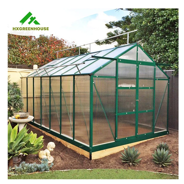 Climate Control Screen High Quality Diy Winter Garden Greenhouses Single-span Agricultural Greenhouses Green Powder Coated 6mm