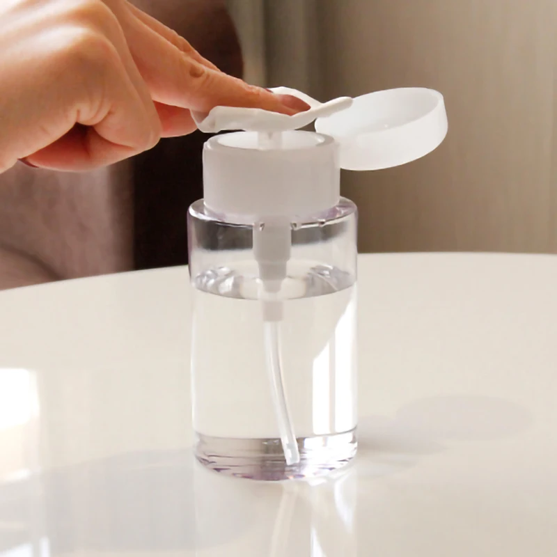 Empty Clear Nail Polish Remover Bottle Eye Makeup Remover Bottle Pump Recycle PETG Plastic Bottles 150ml