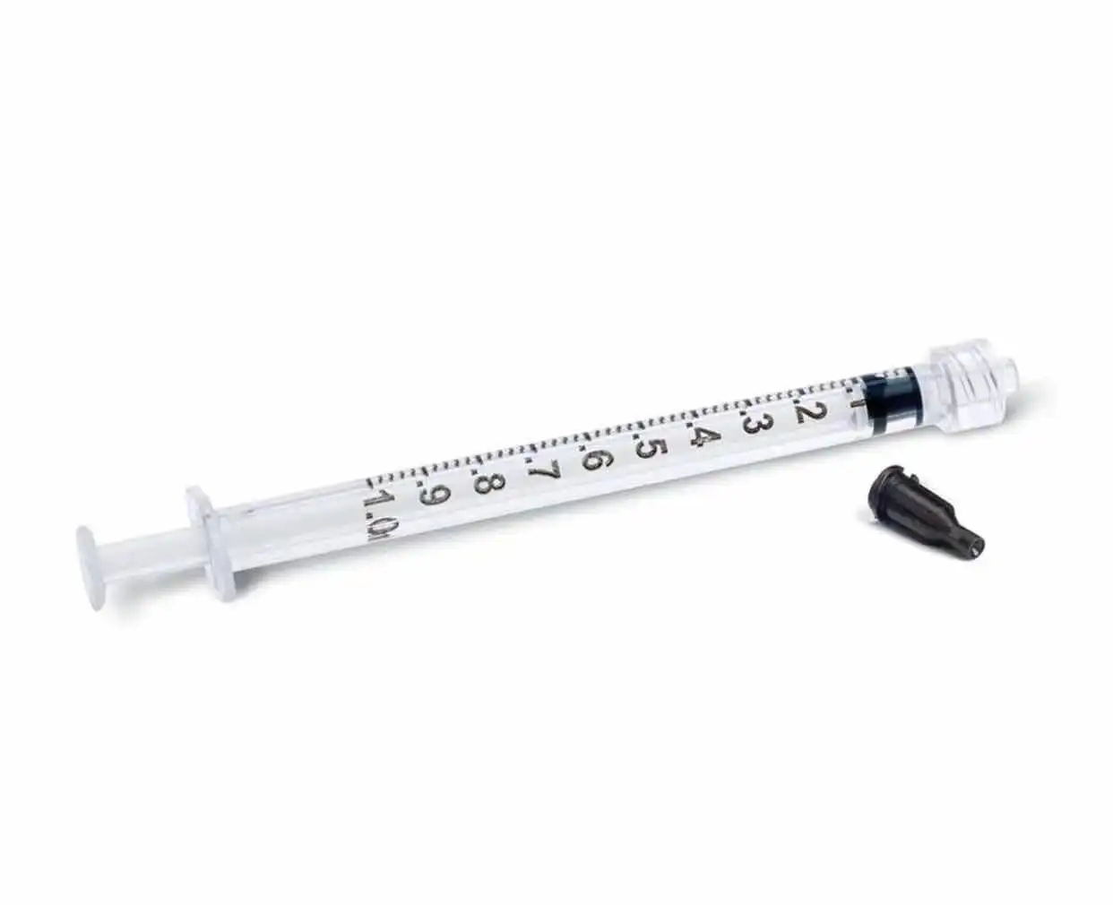 Plastic 1ML luer lock dispensing syringe with cap