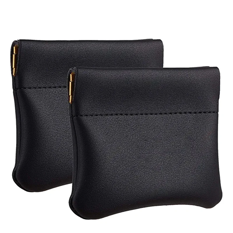 PU Leather Pop Coin Case Squeezed Change Purse Wallet Squeeze Small Coin Purse