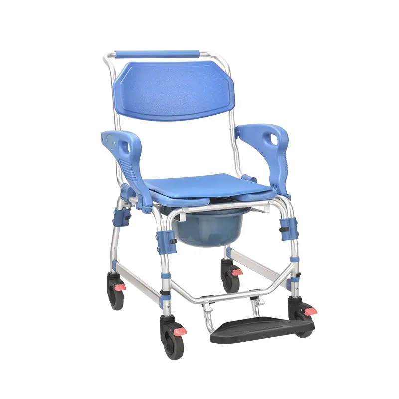 WEIYIKANG Bathroom Safety Toilet Chair Shower Chair Aluminum Commode With High Backrest