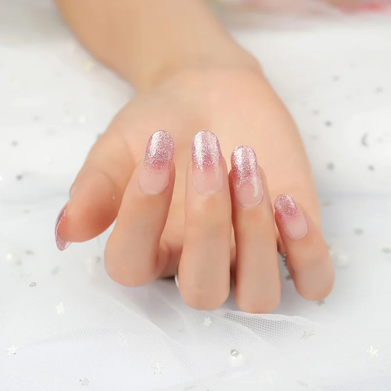 French style colorful glitter real nail polish stickers nail wraps