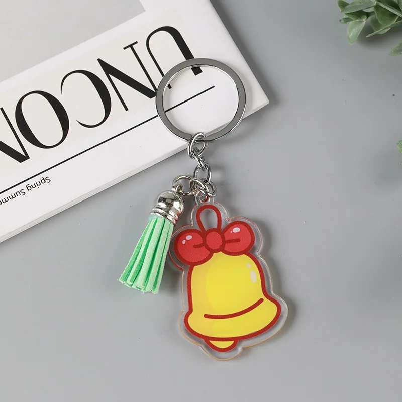 Custom Christmas Acrylic Keychain Merry Christmas Transparent Rainbow Laser Acrylic Keychain Personalized Custom Holo Epoxy