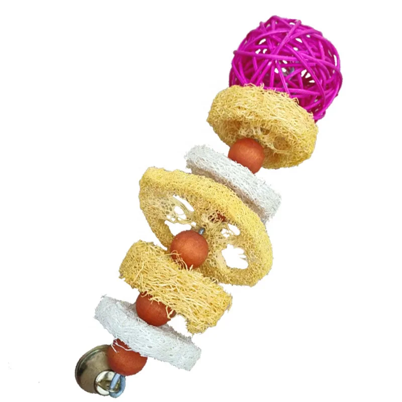 Extra Large Bird Parrot Toys Multicolored Natural Wooden Blocks Tearing Toys for Birds Parrots