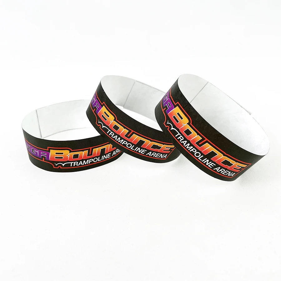 Disposable synthetic paper wristbands for entrance tickets waterproof and anti-counterfeit bracelets customized bands