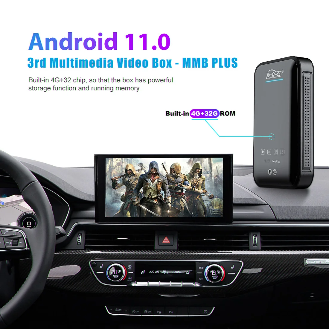 Прямая поставка 4 Гб + 32 ГБ MMB Carplay Мультимедийные видео на базе Android автомобильная приставка с ии проигрыватель Youtube Netflix плеер