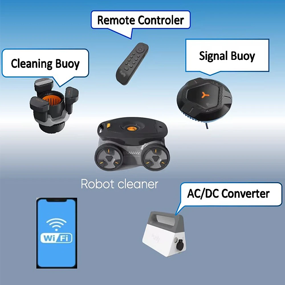 2024 Rechargeable Cordless Robotic Cleaner Or Cable 15M/30M/40M App With Wifi And Remote Control