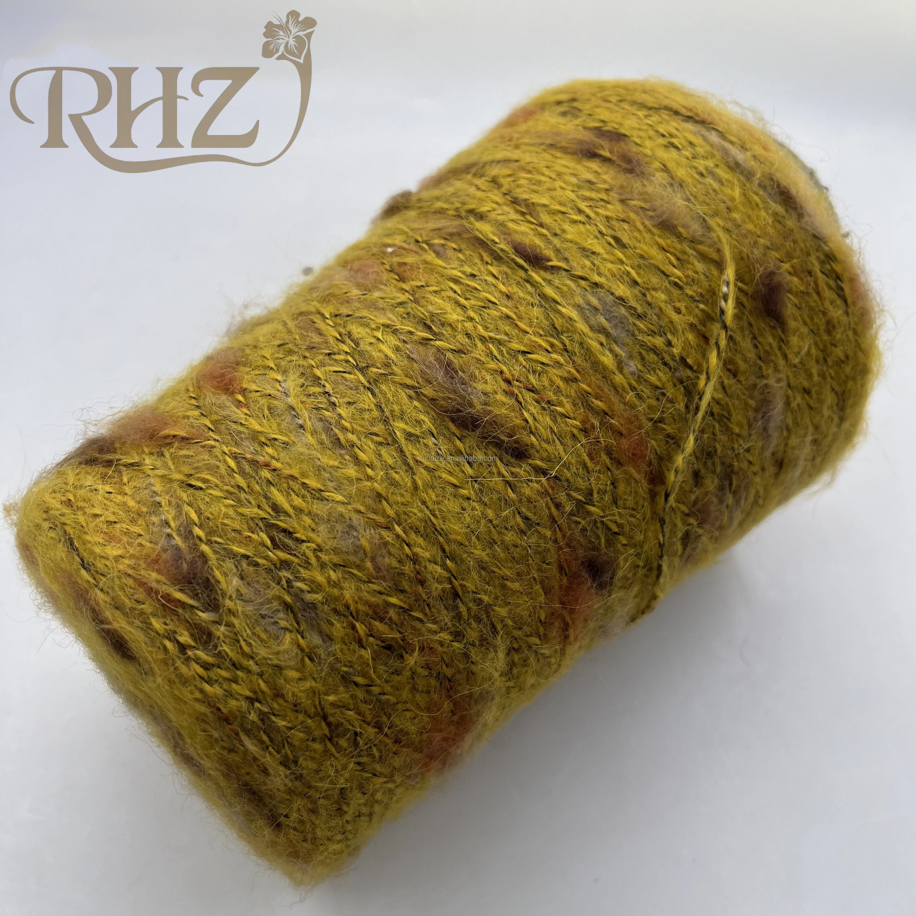 RHZ 2.8nm/1 fancy brushed yarn mohair wool polyester acrylic blended for knitting