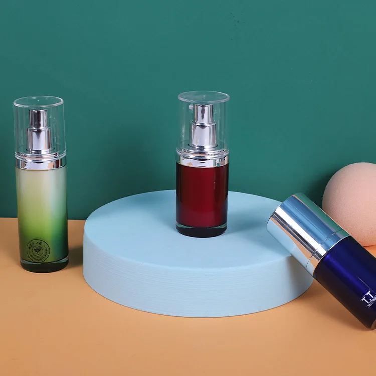 Wholesale Cosmetic Glass Skincare Containers Set Pump Purple  Bottle For Lotion Toner Serum And Face Cream