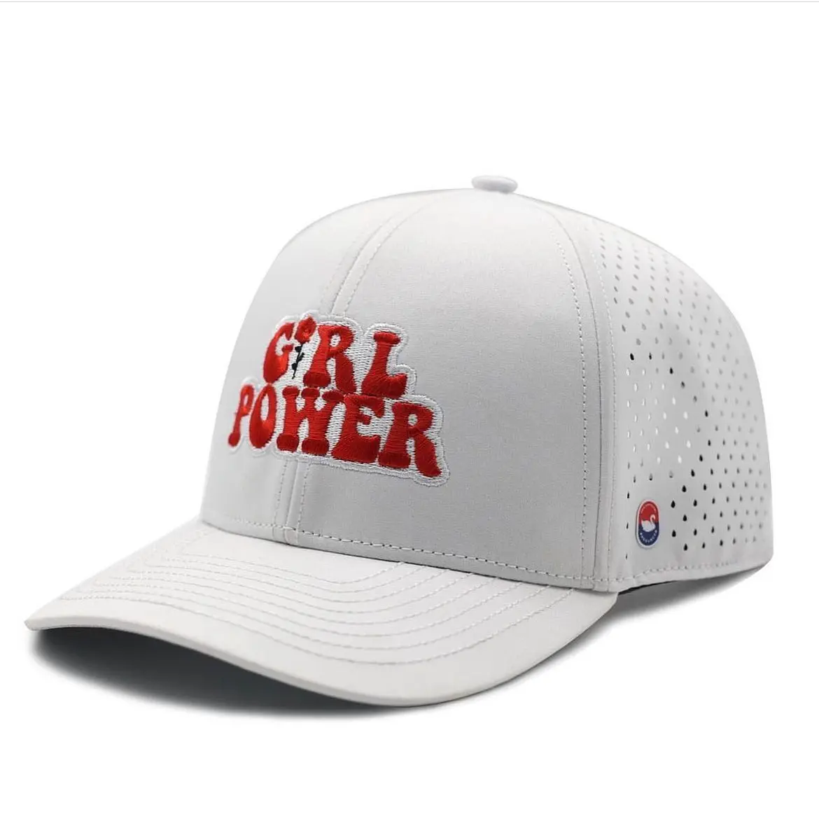 Custom perforated hat laser cut hole quick drying baseball hat nylon 6 panel waterproof caps rope breathable 5 panels snapback