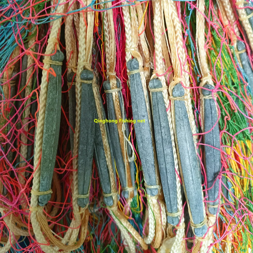 Chinese Manual Customization Pure Handmade High Strength Line Rainbow bottom pockets Fishing Cast Net