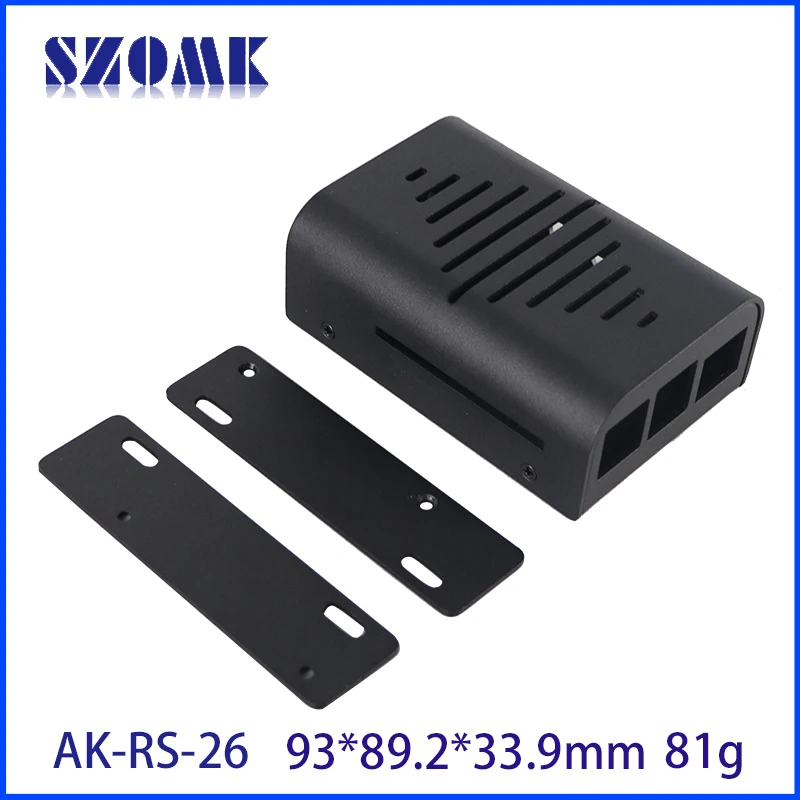 SZOMK AK-RS-26 93*89.2*33.9mm Wholesale Extrusion Customized Wallmount Aluminum Enclosures Box For Raspberry Pi 4B