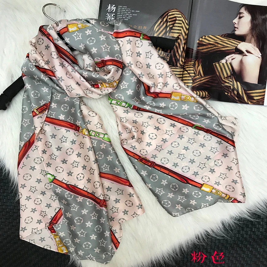 
Perfect Design Printed Logo Digital Twill Women Ladies Scarves Head Wrap Square Satin Muslim Headscarf Silk Scarf 