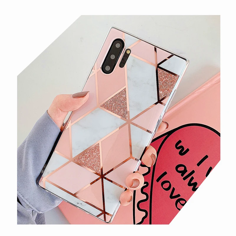 Marble Pattern Phone Case Cover electroplating TPU Gorgeous Glitter Mobile Phone cover for samsung s8 s9 s10 s20 plus lite
