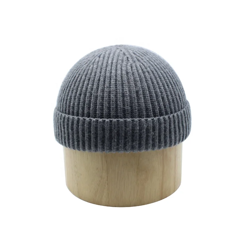 RPET fabric winter plain skull fisherman recycled winter knit beanie hat