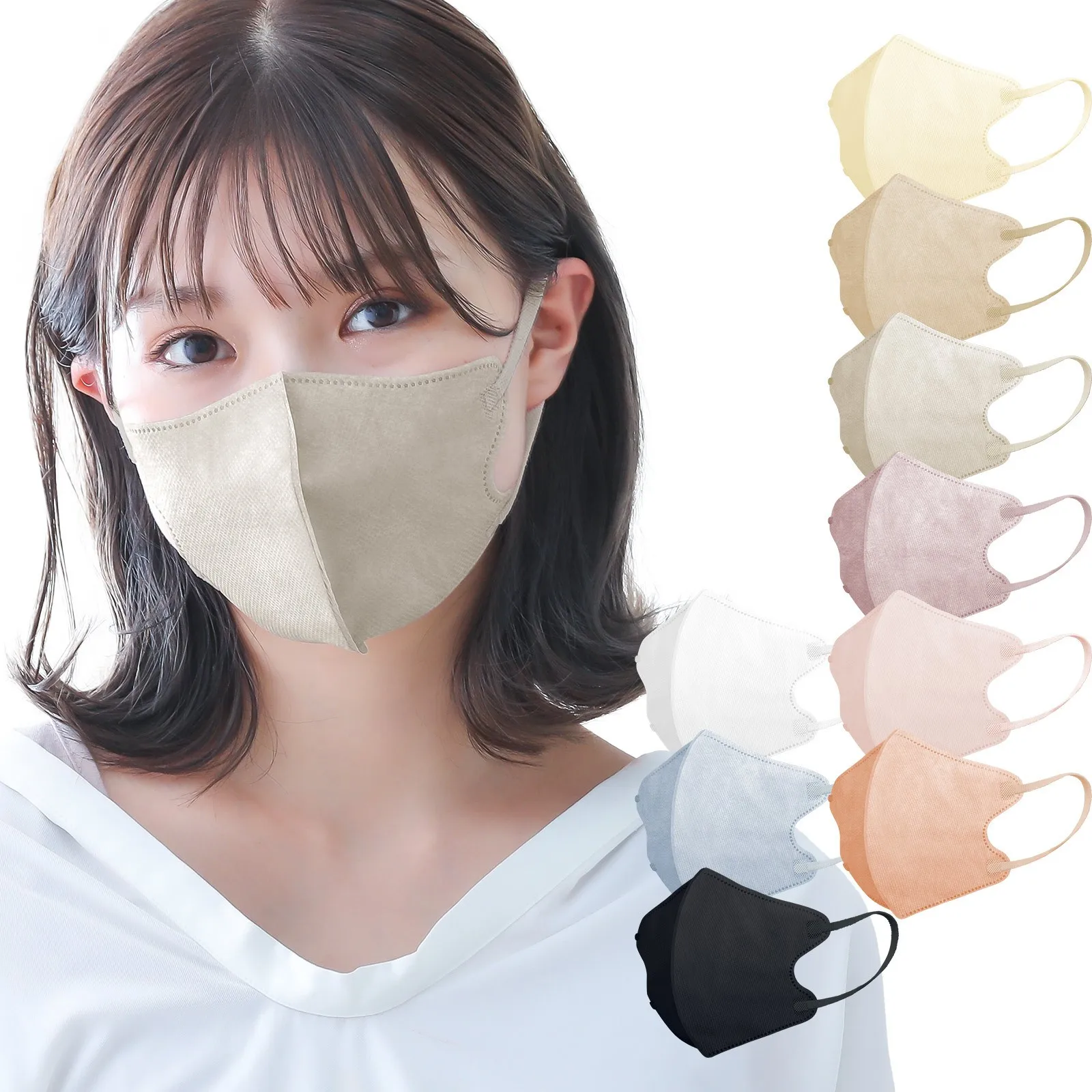 Face protect disposable 3D safety dust rush respirator 3-layer facee mask anti pollution facemask mouth covering breather