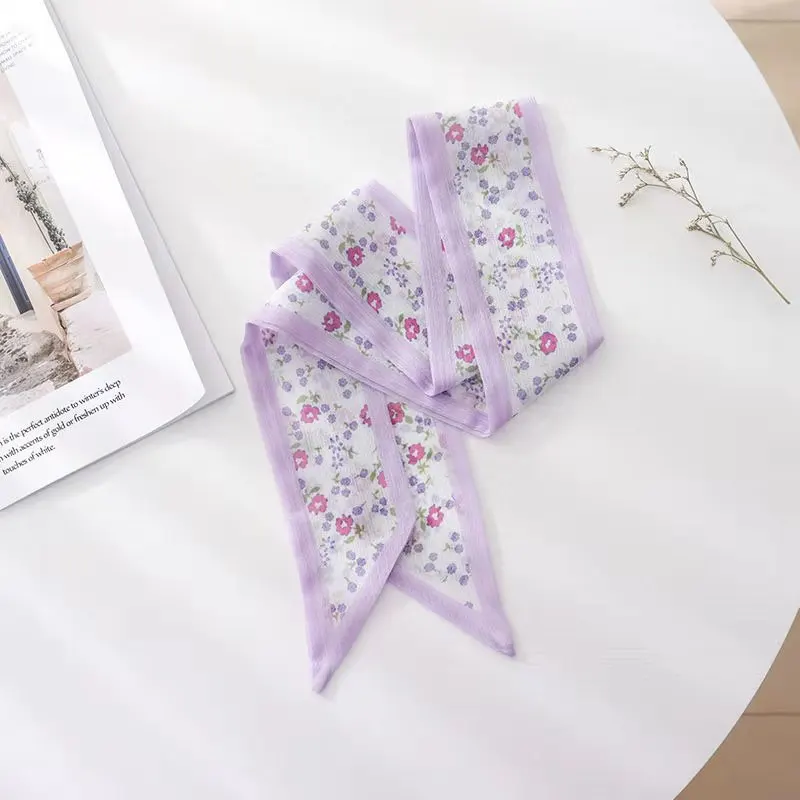 Purple Series Long Silk Summer Thin Style Super Fairy Headband Tied Hair Ribbon Decoration Small Scarf