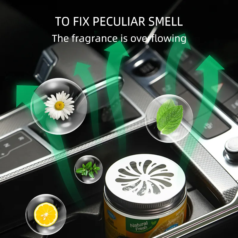Car Aroma Perfume Aroma Diffuser Sameili Jello Nature Essential oil Gel Fragrance Rotating Perfume Solar Power Car Air Freshener