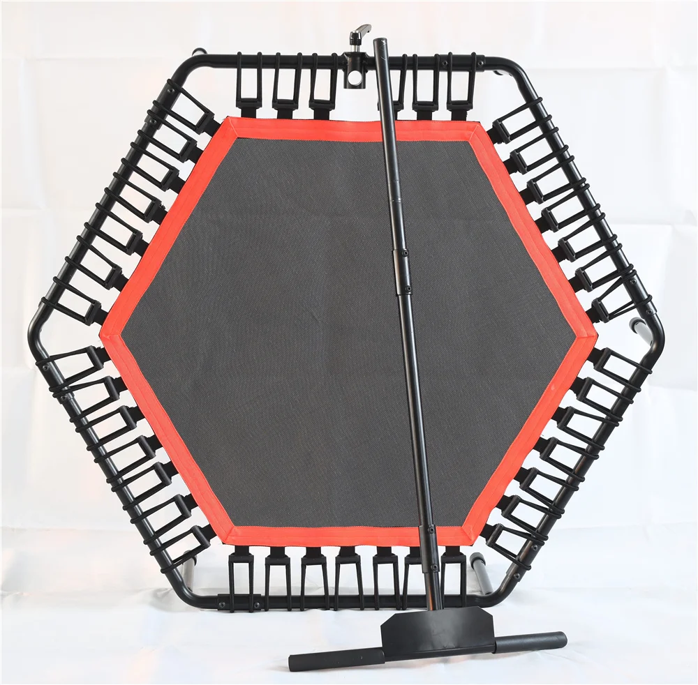 50' Size Single Mini Jumping indoor  Sport Fitness Trampoline With handle bar bungee cord for sale