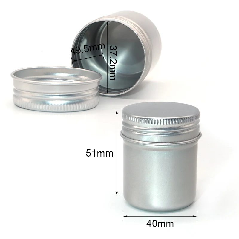 round screw lid cosmetic cream silver aluminum jars tin container metal packaging cans waterproof aluminum enclosure box