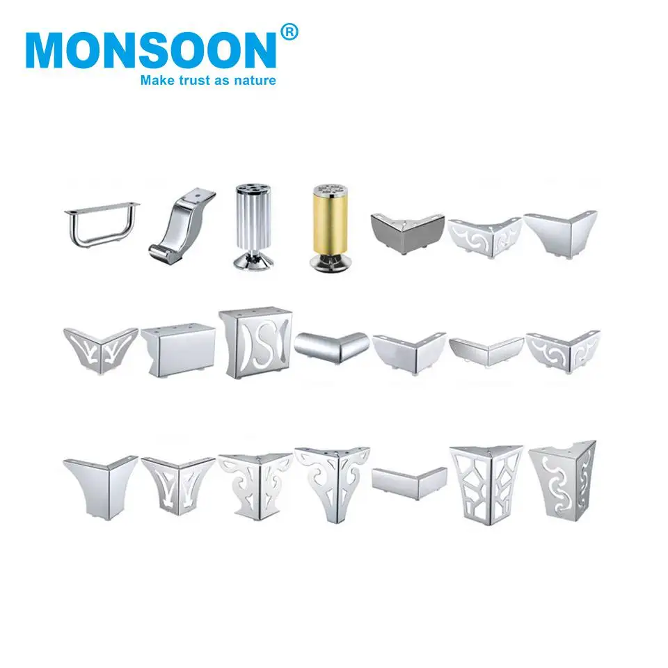 Sofa accessories hardware curved chrome gold metal furniture legs coffee dinning iron luxury office desk sofa leg